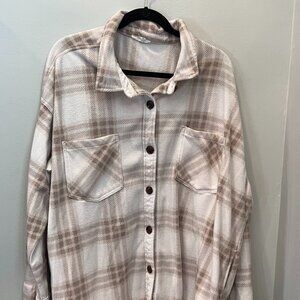 Maurices Wilder Plaid Fleece Shacket, Size 3X